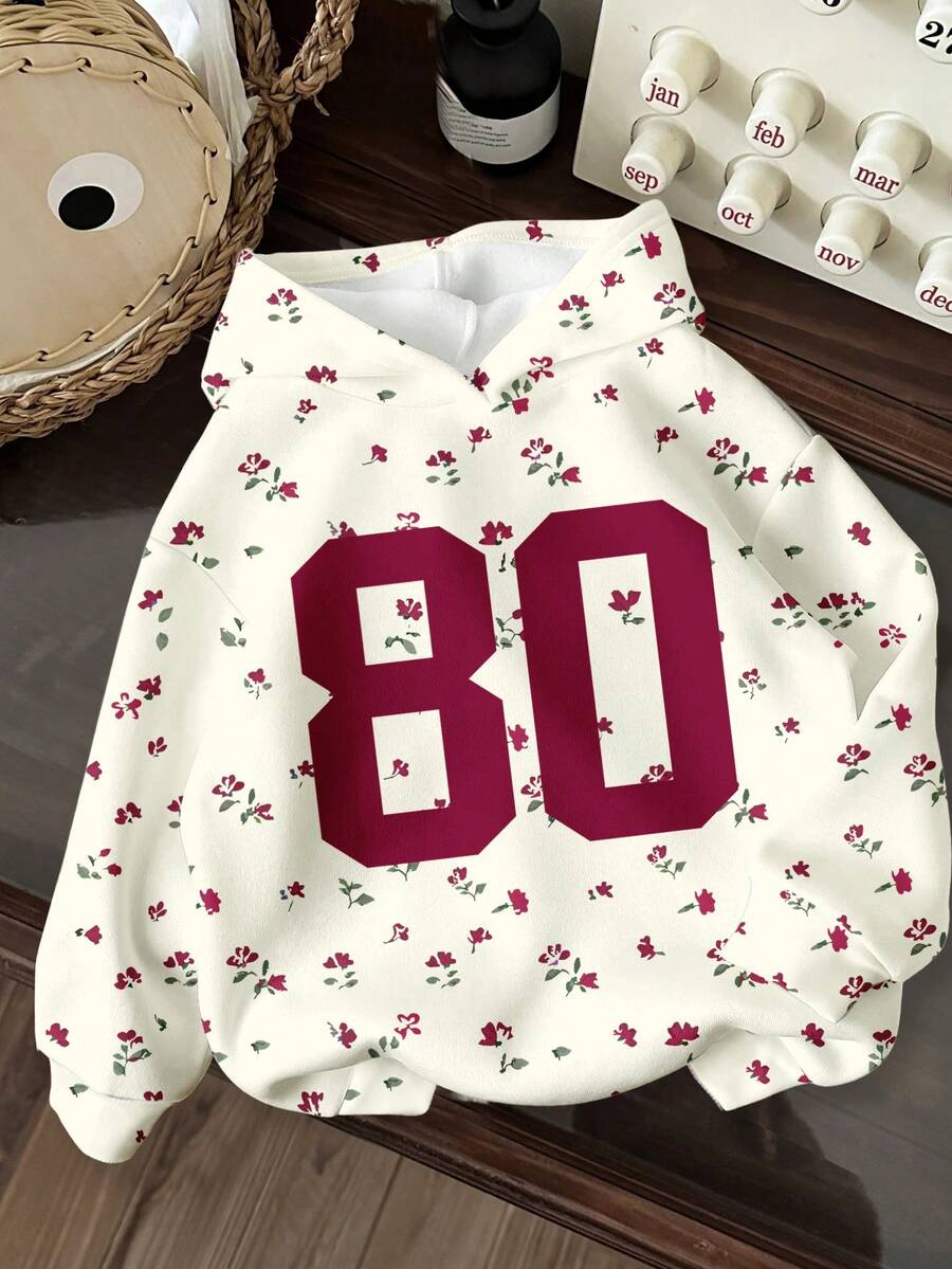 Attitoon 女士碎花长袖休闲卫衣，适合秋冬季穿着 - 彩色 - 查看 1