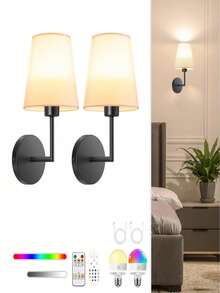 Rechargeable Battery Powered Wall Lamp, Gold Chargeable Wall Light With 2000mAh, Dimmable, Detachable Bulb And Remote Control, 15 Colors Wireless Wall Lamp For Bedroom, Living Room, Corridor Decor