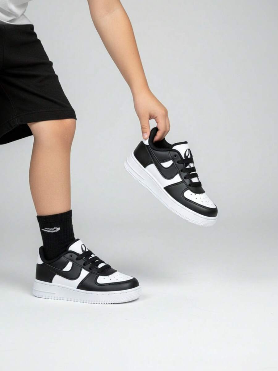 Kids Sneakers - Black and White - View 1