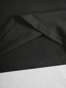 Áo thun tay ngắn cổ tròn đính đá Rhinestone cỡ lớn cho nữ - màu đen - Xem 3