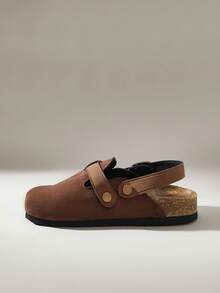 Solecia Women's Thick Sole Slip-On Mule Shoes, Closed Toe, Casual Loafers, Spring/Autumn For Christmas - Chocolate Brown - View 4