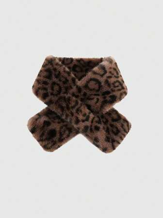 Goth 1 pezzo Scaldacollo in stile Y2K punk retrò, con stampa animalier leopardata soffice e calda, sciarpa minimalista di stile selvaggio alla moda, adatta per scuola, shopping, viaggi, Natale, Ognissanti, autunno/inverno