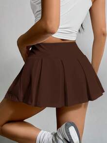 SHEIN EZwear Minifalda blanca con cintura ancha y vuelo en el bajo para salir en verano