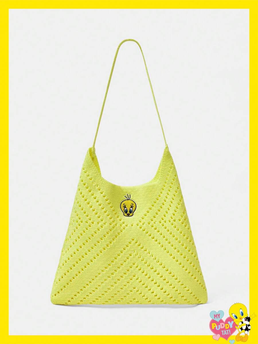 LOONEY TUNES X SHEIN Túi xách nữ quai trên - Màu vàng - Xem 1