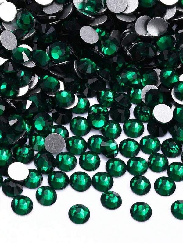 2000 szt. 3-6 mm srebrnych płaskich ciemnozielonych kryształków z żywicy, okrągłe galaretkowe kamienie szlachetne do wyrobu akcesoriów do obuwia, ubrań, kosmetyków, toreb i dekoracji