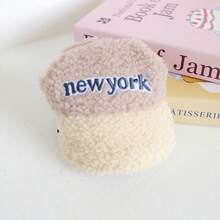 PETSIN 1pc宠物帽子猫狗通用秋冬加厚保暖棒球帽四色可选刺绣纽约露耳帽带可调节抽绳