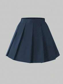 Sparklyn 女童百褶高腰裙，内置安全短裤，二合一裙裤，四季百搭，可搭配衬衫、T恤、Polo衫、连帽衫、夹克 - 藏蓝色 - 查看 7