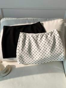 Comfortcana 女式纯色圆点印花 A 字裙