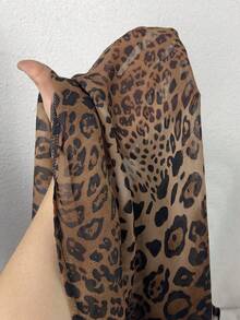 Elenzga Camicia plissettata asimmetrica con stampa leopardata per taglie forti, elegante per pendolarismo, raduni, adatta per il ritorno a scuola, laurea, San Valentino, festival musicali, festa della mamma, Ognissanti, Ringraziamento, Pasqua, festa nazionale, ballo di fine anno, appuntamenti, stagione di matrimoni, gite all'aperto