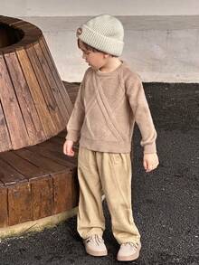 SHEIN Jersey De Punto Con Textura Para Niño Joven Tipo Pullover