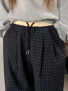 DAZY 女童梭织格子裤 - 藏蓝色 - 查看 3