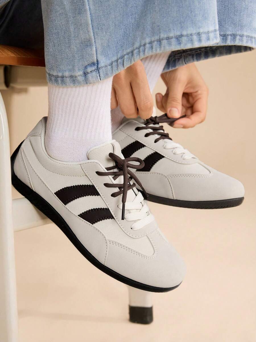 CUCCOO EASI Women's Round Toe Casual Sneakers - Beige - View 1