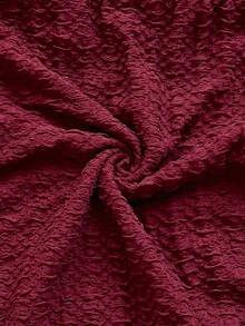 Soleia 夸张荷叶边露肩女式紧身衣，适合派对、节日、约会、下午茶、度假、音乐节、海滩、夏季服装、波西米亚风、度假、钩针编织、亚麻 - 酒紅色 - 查看 8