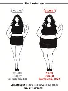 SHEIN CURVE+ 大码女式秋冬返校休闲家居服家居服瑜伽舒适户外纯黑色针织松紧腰高腰口袋喇叭裤，带口袋的紧身裤 - 深灰色 - 查看 7