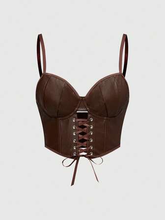 Hippie Sujetador con aros estilo vintage con estampado animal patchwork de PU