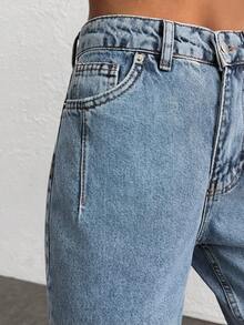 EURMUSE 100%Cotton Women's Slim Fit Jeans With Pockets For Daily Casual And Commute - Cadet Blue - View 6