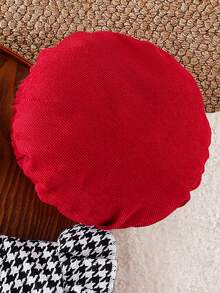 SHEIN Playful Pals 3pcs Baby Girls Plaid Flutter Sleeve Cardigan, Sleeveless Dress & Hat Set, Fashion Children Outfit For Spring/Autumn Baby Girl Christmas Outfit Christmas Baby Girl Dresses Toddler Red And White Dress 2pcs Set Toddler Girls Baby Girl Spring Fall Outfit Princess Halloween Party Set - Red - View 6