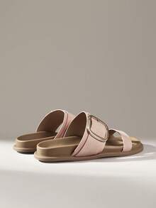 Solecia 女士编织材质金属扣平底勃肯凉鞋 - 淺粉色 - 查看 5