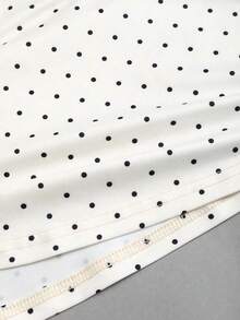 Sweetra Top ras-du-cou à poitrine plissée avec nœud papillon et pois romantique pour femmes