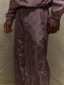 Musero Loose Fit Panel Checkered Track Pants Winter - Multicolor - View 5