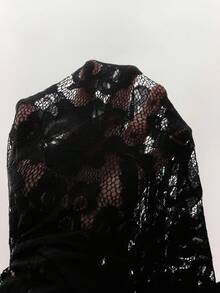 Amplova 夏季嬉皮风格女士透明低胸迷你连衣裙 - 黑色 - 查看 10