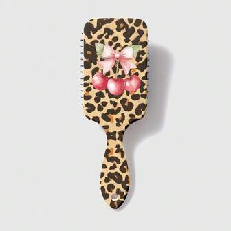 Kawaii Brosse à cheveux à coussin d'air avec imprimé nœud papillon et léopard
