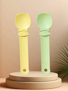 1pc Soft Squeeze Pet Food Dispenser - Long Handle Wet Food Feeder, Plastic Pet Snack Spoon, Cat Food Feeding Tool (Cat Food Not Included) - Multicolor - View 12