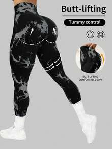 SHEIN Velisys 女式高腰褶皱日常健身紧身裤 - 彩色 - 查看 3