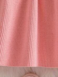 SHEIN Baby Girls Ruffled Collar Floral Knitted Sweater Dress, Soft & Versatile Long Sleeve Princess Style Pullover Dress, Suitable For Autumn/Winter Holidays Collared Baby Girl Dress Pink Warm Dresses For Baby Girl Baby Girl Long Sleeve Dress Ruffle Long Sleeve Blouse Baby Girl Clothes Spring Fall - Pink - View 6