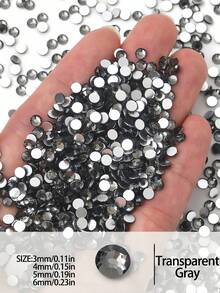 2000 颗 3-6 毫米银色扁平灰色树脂水钻，圆形果冻宝石，用于制作配饰鞋履、服装、化妆品、箱包、装饰 - 灰色 - 查看 3
