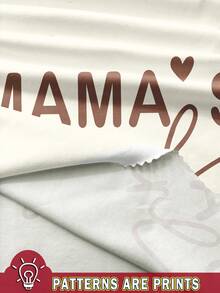 SHEIN Mama's Girl ❤ 女婴休闲简约巧克力色短袖圆领上衣，适合夏季 - 彩色 - 查看 3