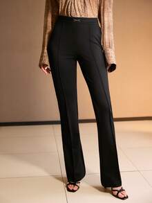 MOTF PREMIUM 秋冬女式喇叭裤 - 黑色 - 查看 4