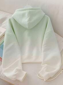 Resyla 优雅蝴蝶结亮片精制简约秋冬女式常规连帽长袖运动衫，送给朋友的礼物 - 白色 - 查看 2