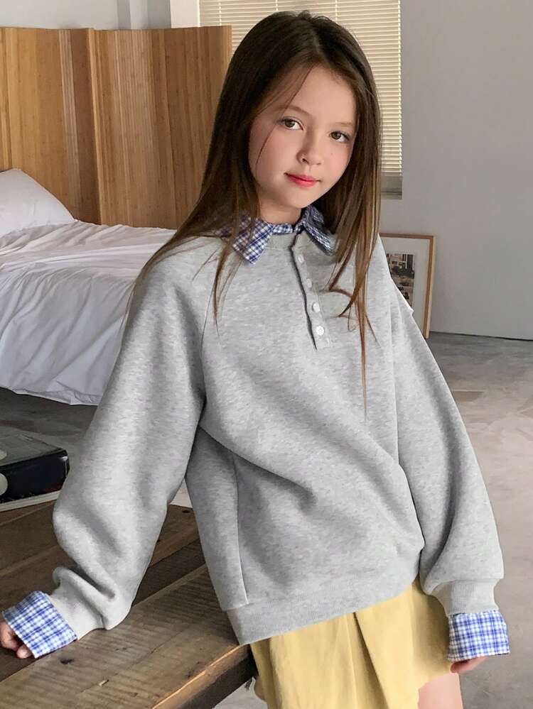 Tween Girls Thermal Lined 2 In 1 Sweatshirt, Fall