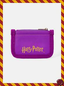 HARRY POTTER X SHEIN Portacarte di moda minimalista con grafica a lettere e cerniere multiple - Viola - Visualizzare 2