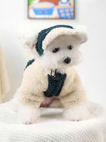 PETSIN 1pc宠物帽子猫狗通用秋冬加厚保暖棒球帽四色可选刺绣纽约露耳帽带可调节抽绳