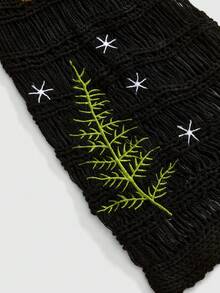 ROMWE Fairycore Cárdigan corto de manga acampanada con bordado de hojas, sol y luna en estilo retro fairycore para mujer