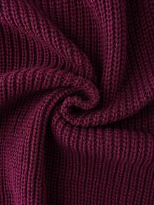 Airaco Vintage Loose Fit Crew Neck Chunky Knit Sweater, Christmas - Purple - View 4