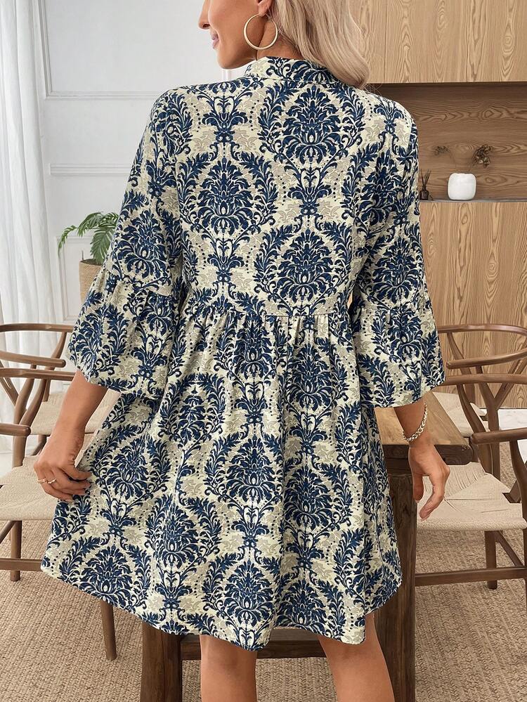 Women's Fashion Casual Printed Short Dress