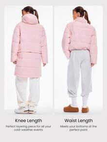 GLOWMODE Chaqueta versátil de 8 en 1 con forma flexible, suave, ligera, cálida, repelente al agua y a prueba de plumas, con ojales para el pulgar, para otoño, invierno, uso diario y casual al aire libre - Rosa Pálido - Ver 4