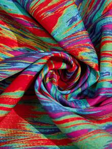 Sylviya 女士休闲度假彩色扎染印花迷你连衣裙，适合春夏季度假