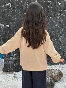 Dazy Kids Young Girls Jacket, Autumn - Khaki - View 5