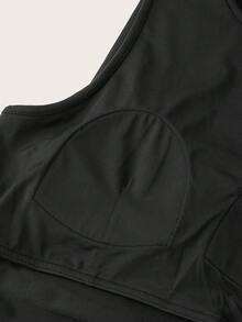 Tseoso 女式褶皱腰背心长裙，秋冬款，带内置衬垫的茶会礼服，晚宴礼服，优雅性感，派对、夜店、婚礼、四季皆宜，毕业典礼、老款、办公室装扮 - 黑色 - 查看 3