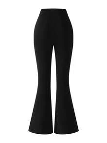 Sparklyn 3pcs Girls Young Girl Black Casual Sports Comfortable Fashion Pants Set, Personalized Waistband Design, Flared Leg Cut, Suitable For Indoor/Outdoor, Party, Sports, Travel, School, Any Occasion, Spring/Autumn/Winter - Black - View 3