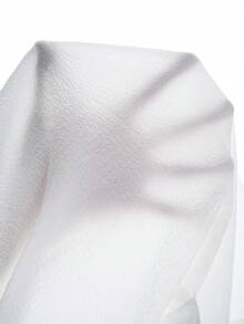 Rosumi 大码女式夏季宽松上衣，带口袋和裤子，休闲白色亚麻套装，不对称下摆和七分袖 - 白色 - 查看 7