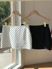 Comfortcana 女式纯色圆点印花 A 字裙