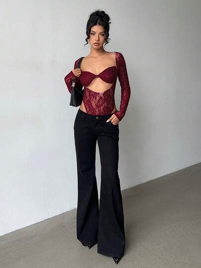 Aloruh 女士性感短款透明紧身衣