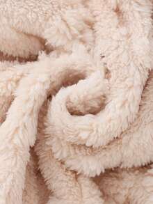 少女提花羊毛连帽长袖上衣和裤子睡衣套装，象牙色 - 杏色 - 查看 5