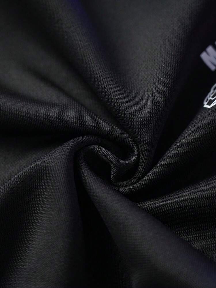 Transformers X SHEIN Young Boy Casual Letter & Robot Print Crew Neck Sweatshirt, Autumn - Black - View 4