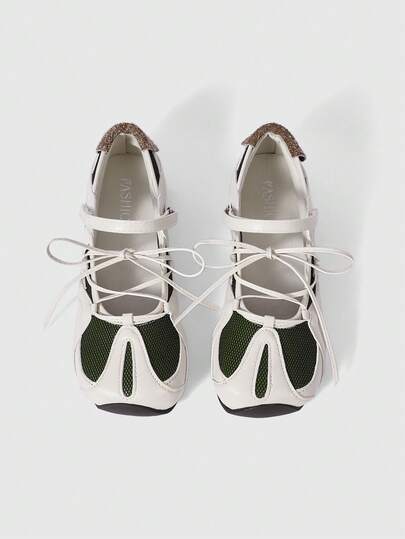 Grunge Punk Ballerine nere da donna con lacci, suola morbida, mocassini slip-on, scarpe in pelle Mary Jane, scarpe da uniforme JK, décolleté con platform e suola spessa